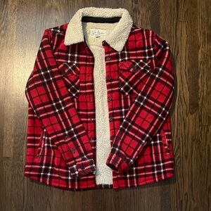 Red Plaid Sherpa Jacket